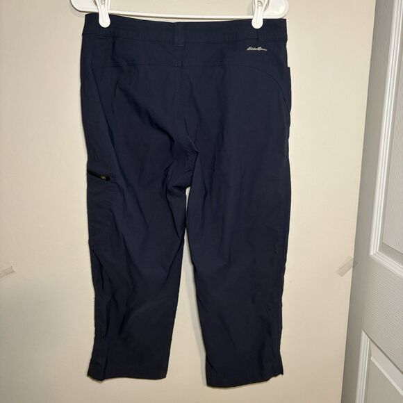 Eddie Bauer Tech Capri Pants Outdoor Athletic Hiking Navy Blue Women 6 - Picture 4 of 7